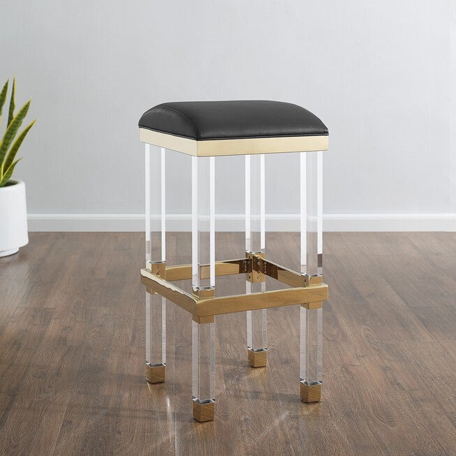 Radnor Upholstered Acrylic Barstool, , on-hover image number 1