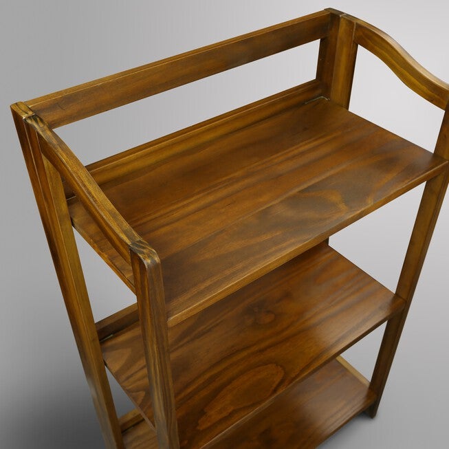 Stratford 3-Shelf Folding Bookcase-Warm Brown, , alternate image number 9