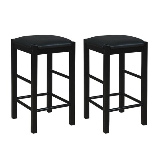 Lancer Backless Counter Stools, Black - Set of Two, BLACK, hi-res image number null