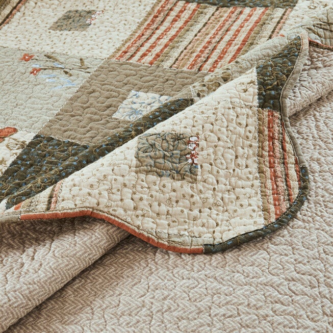 Sedona Reversible Cotton-Rich Bedspread Set, MULTI, alternate image number 4