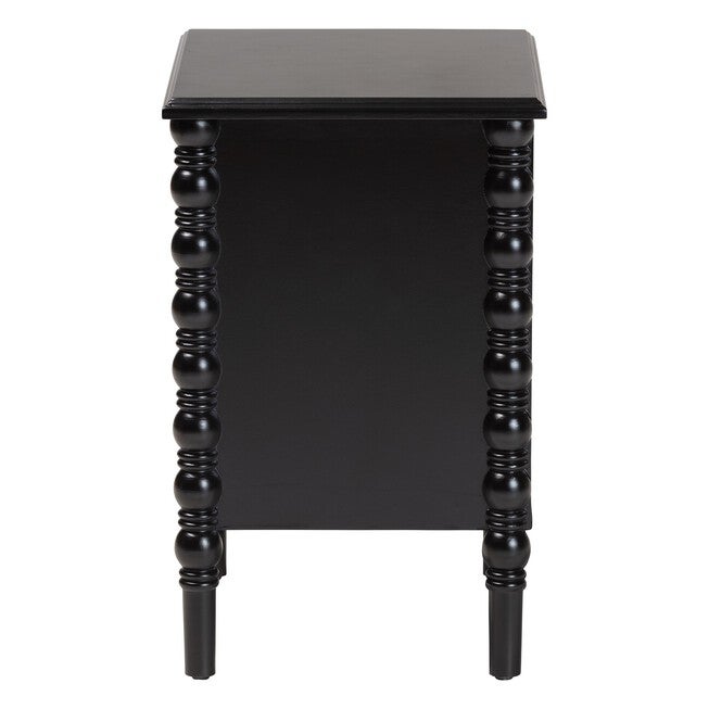 Malinda Classic White Wood 2-Drawer End Table with Spindle Legs, BLACK, alternate image number 4
