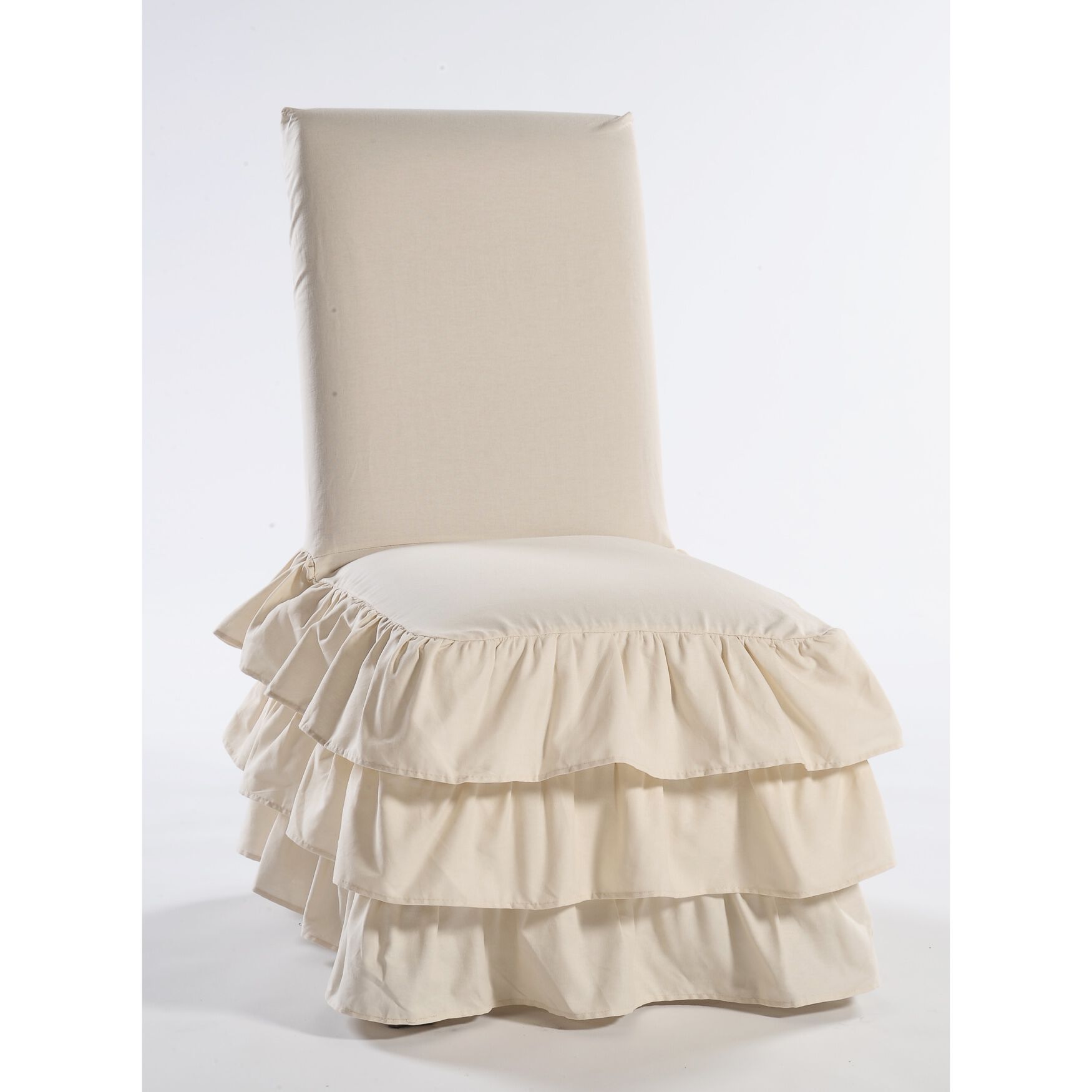 3-Tier Ruffled Dining Chair Slipcover 