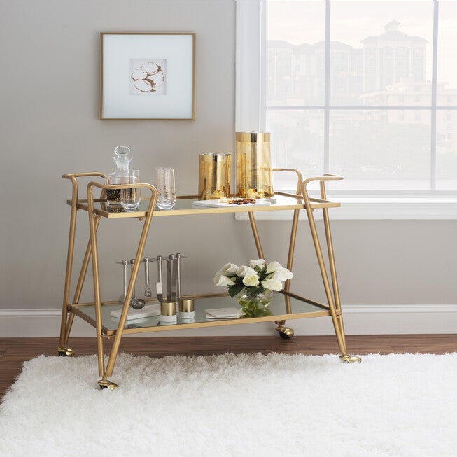 Gold Mid-Century Bar Cart, , alternate image number 8