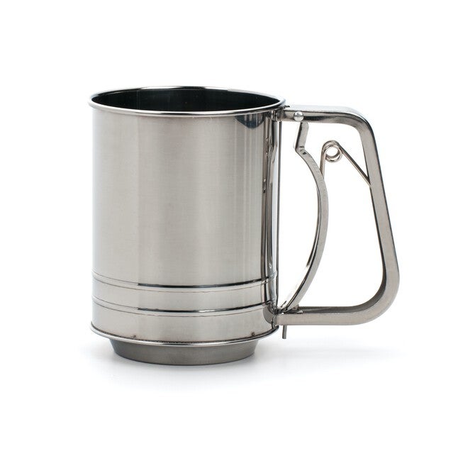 Triple Mesh Stainless Steel 3 Cup Flour Sifter, GRAY, hi-res image number 0