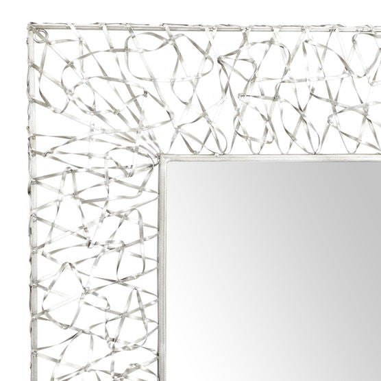 Silver Industrial Metal Wall Mirror, , alternate image number null
