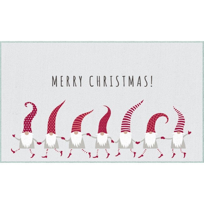 Christmas Elves Grey Kitchen Rug, GREY, hi-res image number 0
