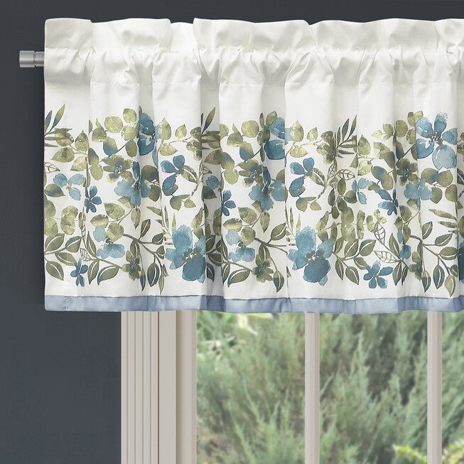 Evergreen Blue Window Straight Valance, BLUE, alternate image number null