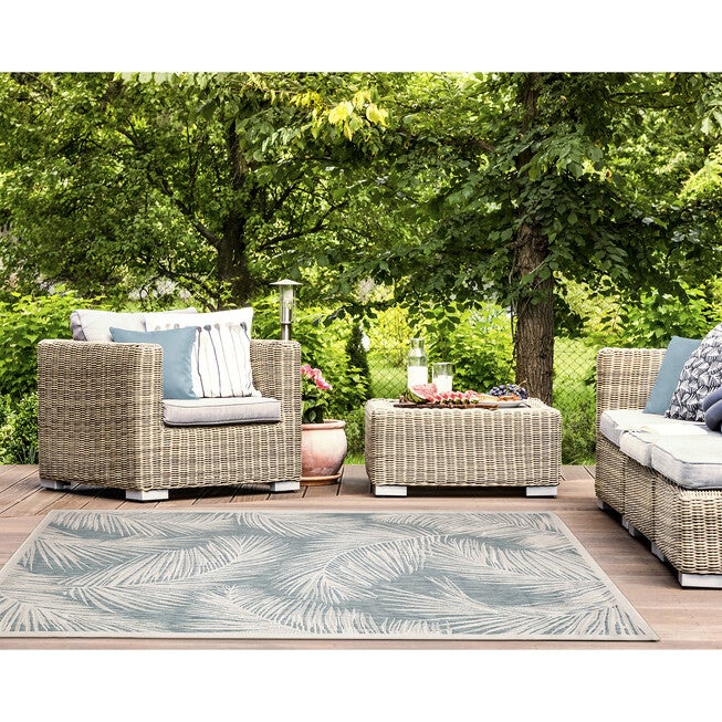 Carmel Fronds Indoor/Outdoor Area Rug Aqua, , alternate image number 5