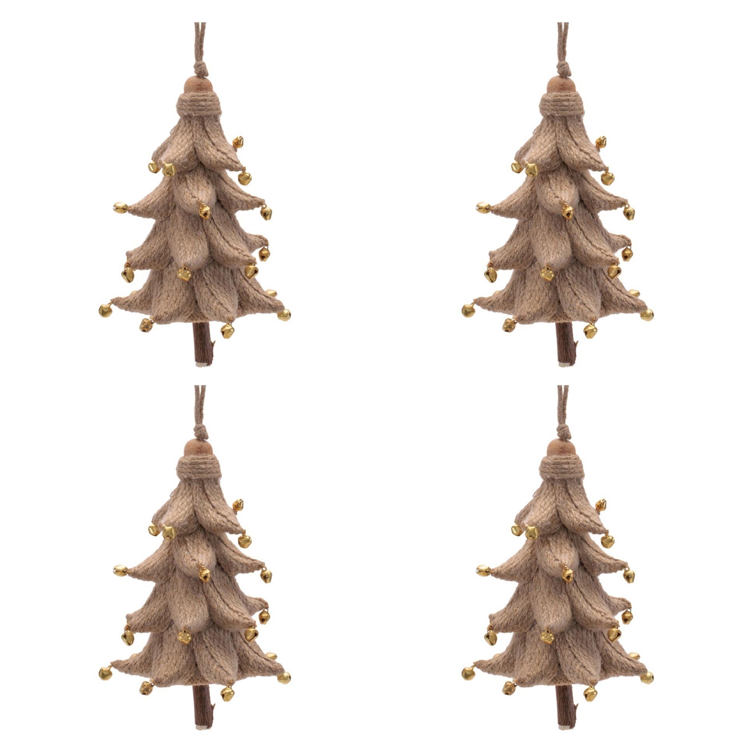 Rustic Tree Ornaments (Set of 4), BROWN, alternate image number 4