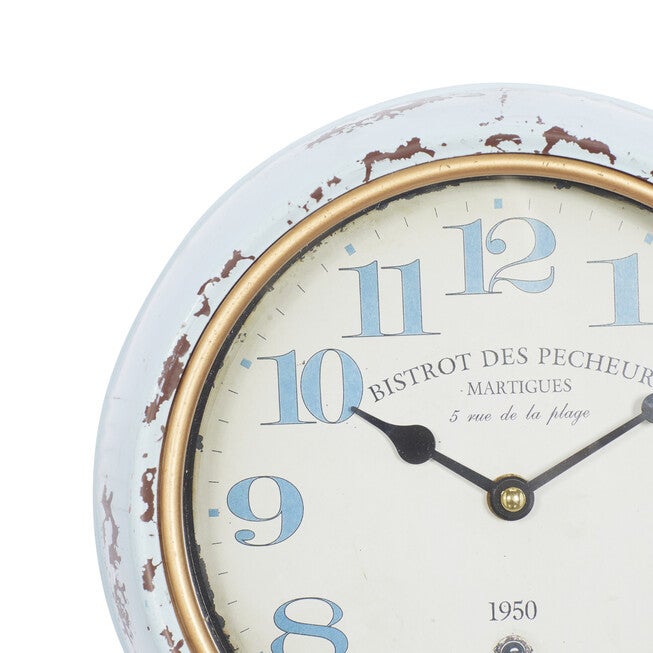 Set Of 2 White Metal Vintage Wall Clock, , alternate image number 3