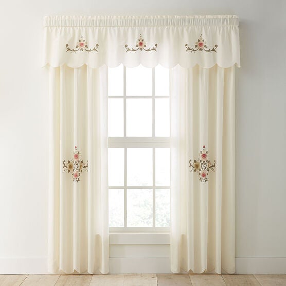 Ava Embroidered Panel Set with Tiebacks, Ava Embroidered Panel Set with Tiebacks,