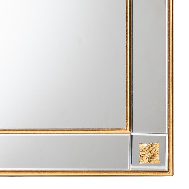 Iara Modern Glam And Luxe Antique Goldleaf Finished Wood Accent Wall Mirror, , alternate image number 2