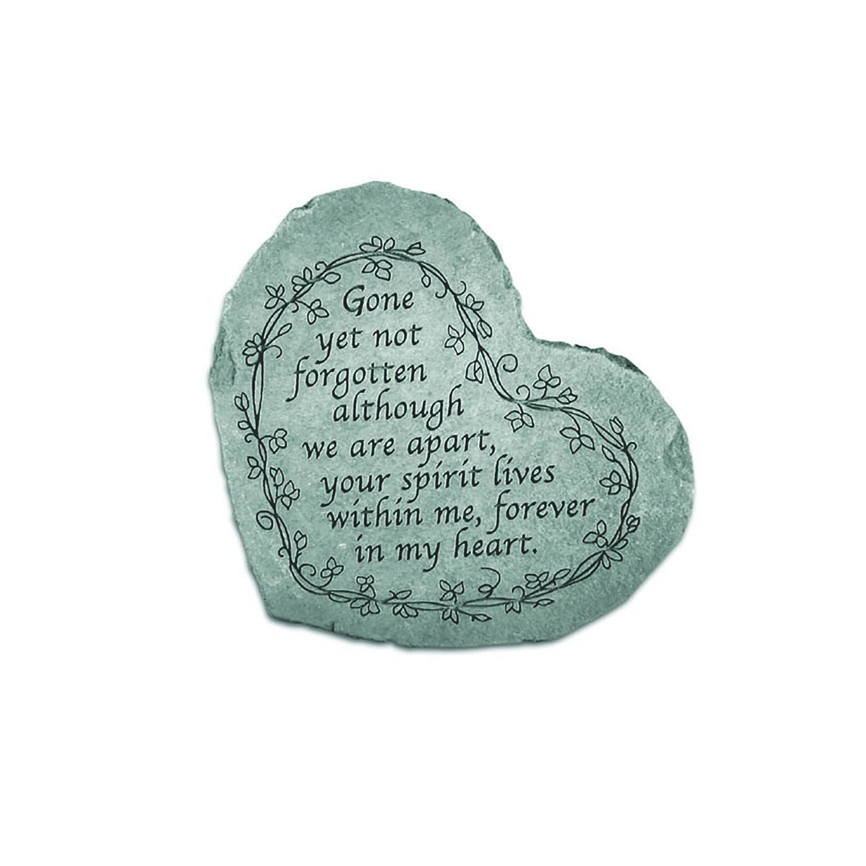 Gone Yet Not Forgotten Heart Garden Memorial Accent Stone, GREY, hi-res image number 0