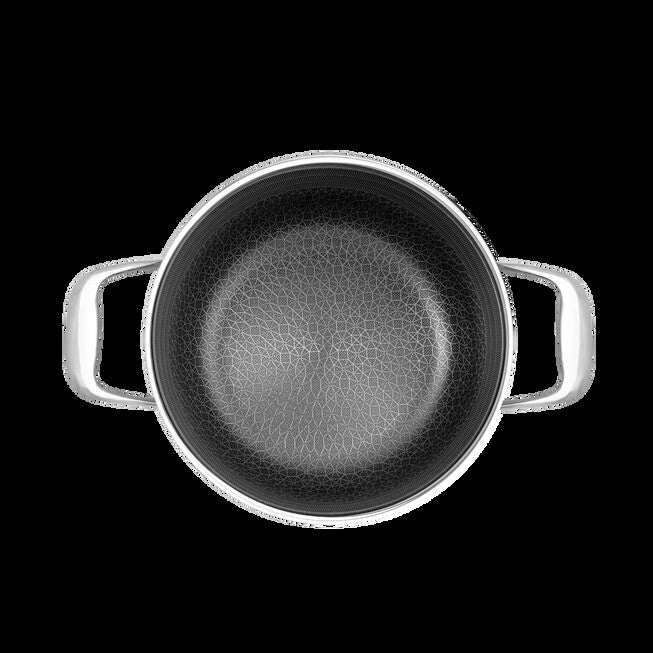 LIVWELL DiamondClad™ 6 Quart Hybrid Nonstick Stainless Steel Stock Pot and Lid, Dishwasher Safe, PFOA-free – Silver/Black, SILVER, alternate image number null