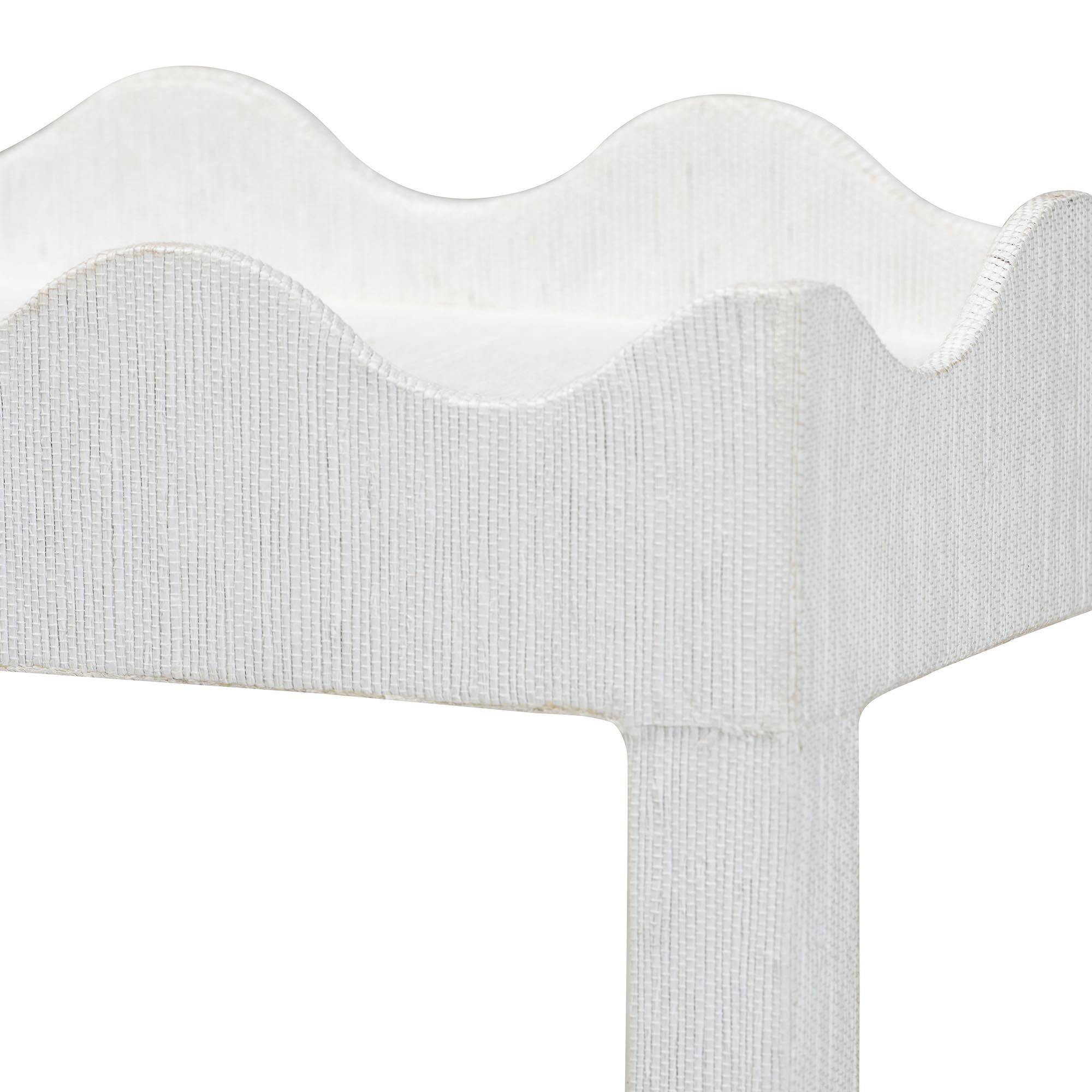 Sebastian Grasscloth Scalloped End Table, WHITE, alternate image number 4