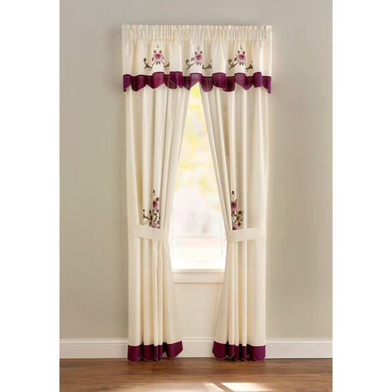 Ava Embroidered Panel Set with Tiebacks, 