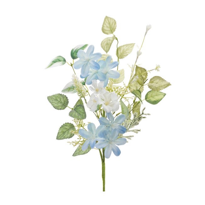 Mini Blossom Spray (Set of 6) 20.5 inchesH Polyester, GREEN/BLUE/WHITE, hi-res image number 0