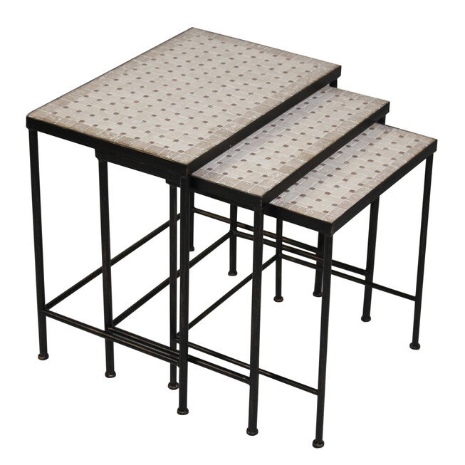 3-Pc. Travertine Nesting Tables , , on-hover image number null