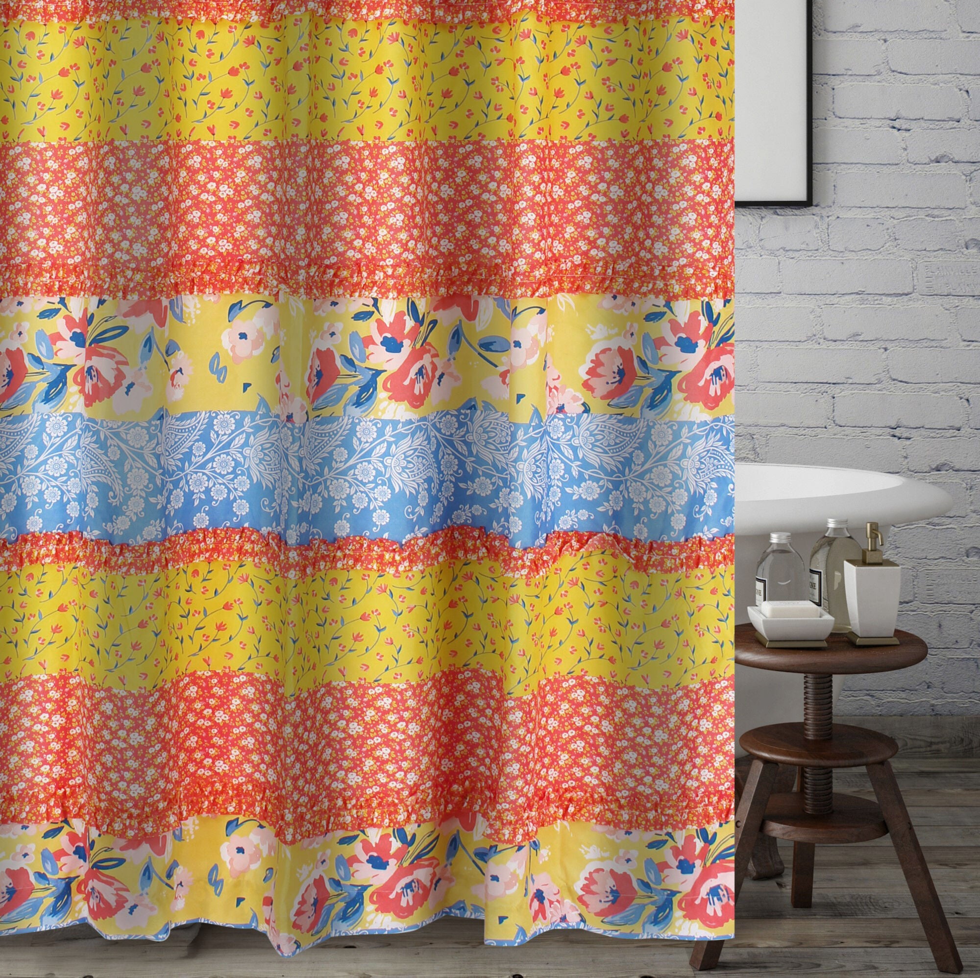Greenland Home Fashions™ Skylar Bath and Shower Curtain, CALICO, alternate image number 2