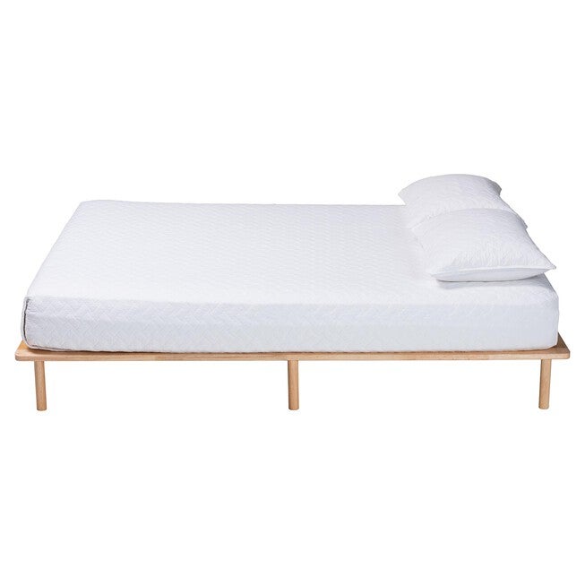 Calhoun Japandi Queen Size Bed Frame, NATURAL BROWN, alternate image number 2