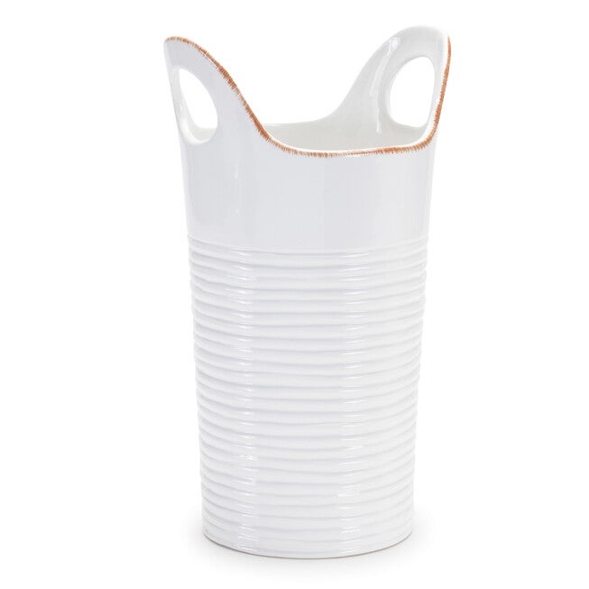 Ceramic Bucket Vase (Set of 2), WHITE/BEIGE, hi-res image number null
