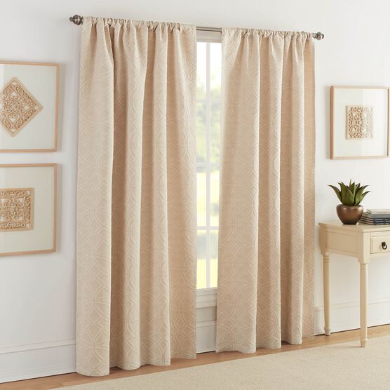 Bogart European Matelassé Window Panel Pair, TAUPE, hi-res image number null