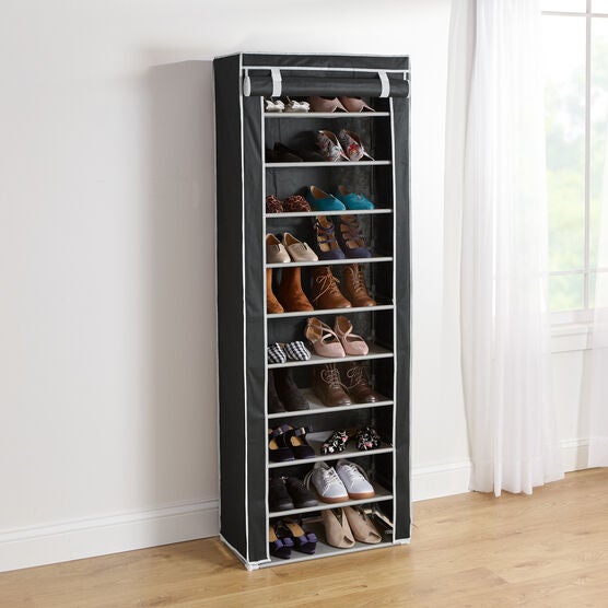 Eve Single Shoe Rack, BLACK, hi-res image number null