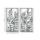 Set Of 2 Black Metal Traditional Floral Wall Decor, , alternate image number null