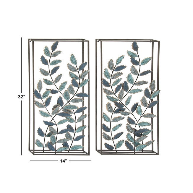Set Of 2 Black Metal Traditional Floral Wall Decor, , alternate image number 8