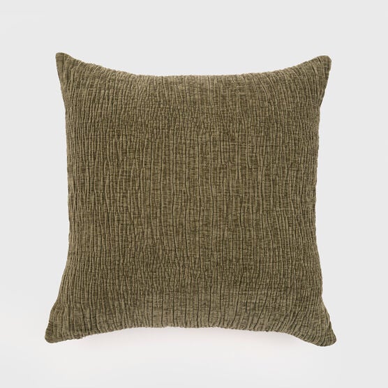 SETA TEXTURED CHENILLE PILLOW 24X24, MOSS GREEN, hi-res image number null