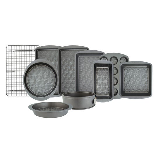 10 Piece Non Stick Metal Bakeware Set, ASH GREY, hi-res image number null