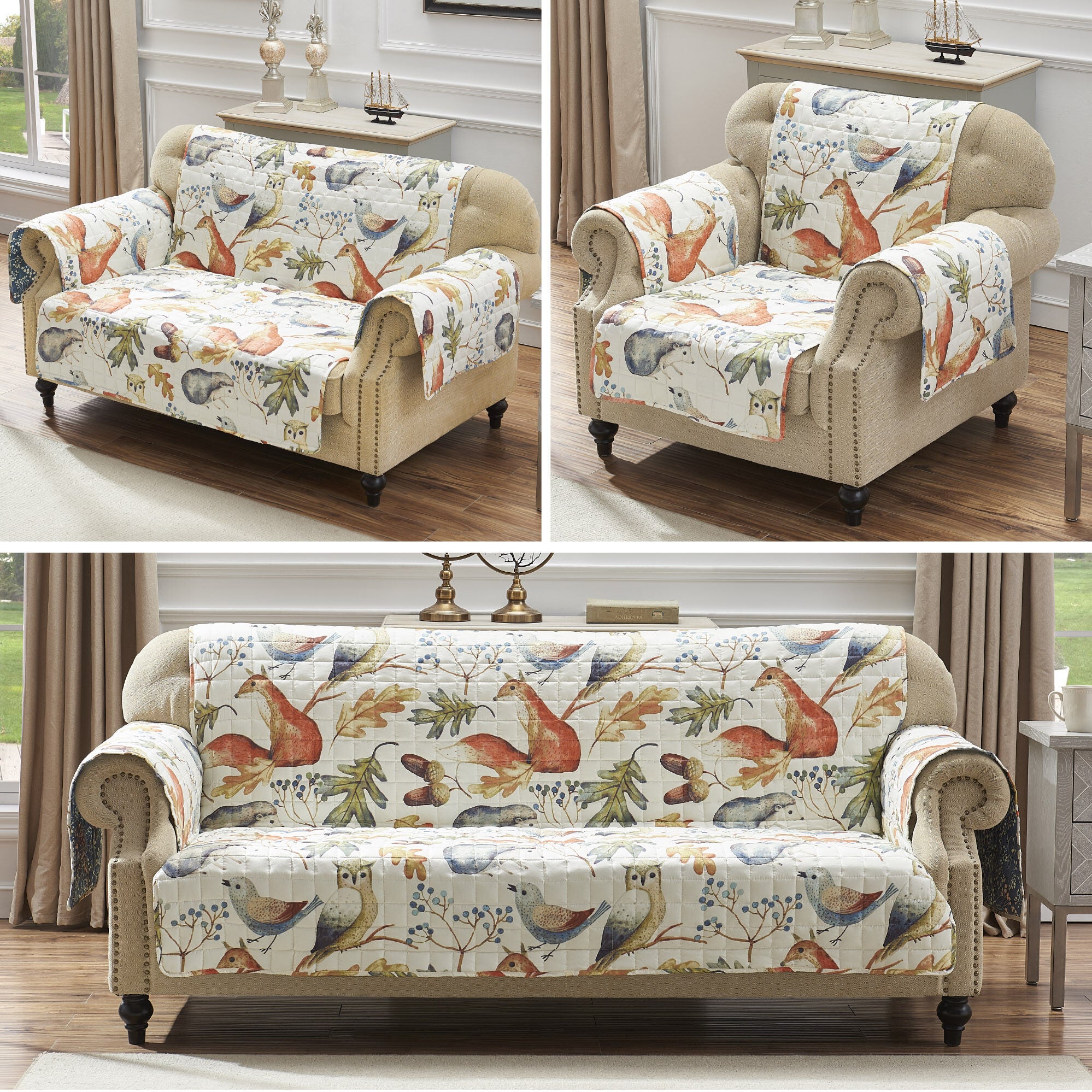 Willow Armchair Furniture Protector, NATURAL, alternate image number 4