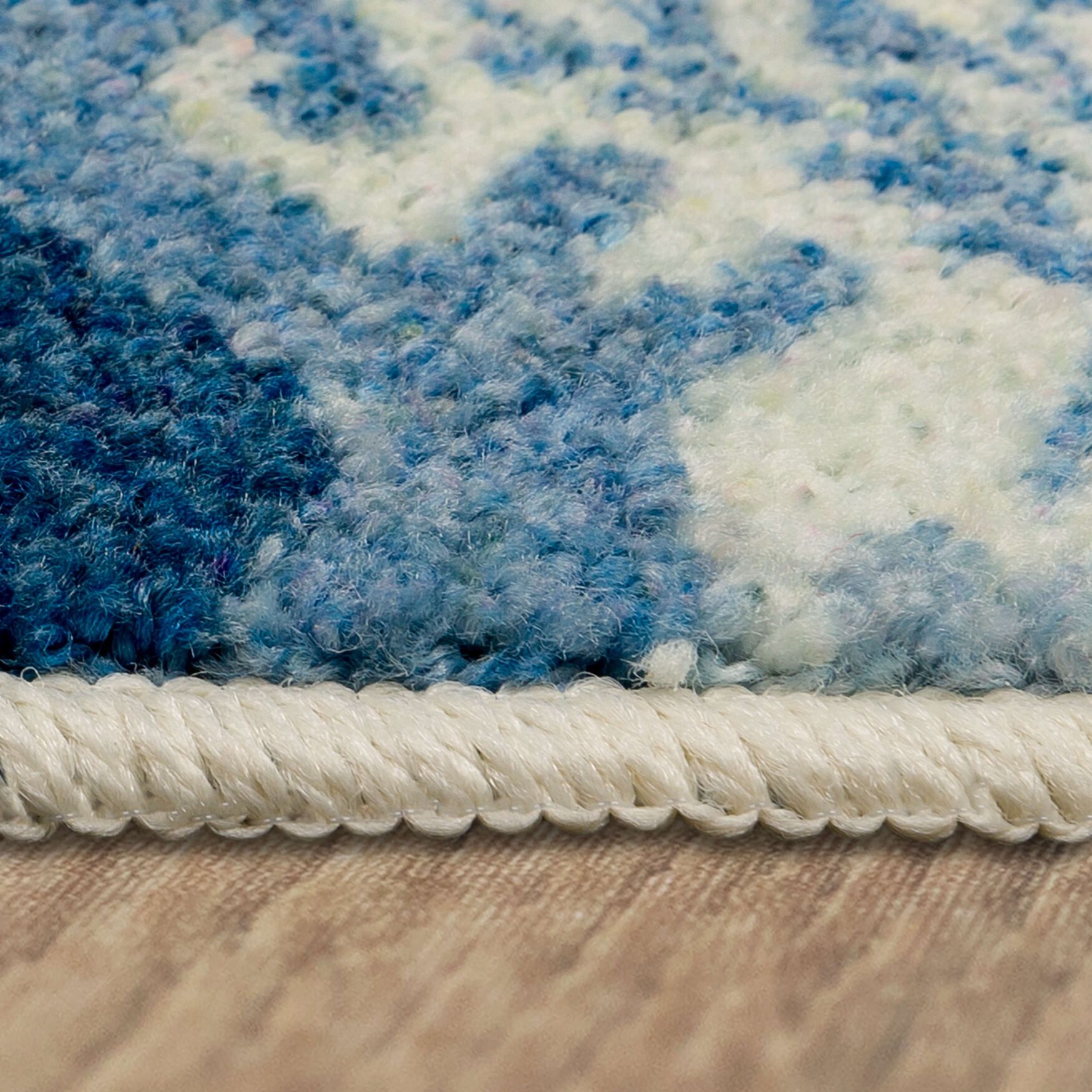 Damask Tile Navy Kitchen Rug, , alternate image number 3