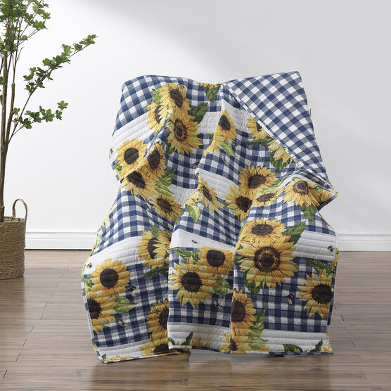 Sunflower Gold Throw Blanket, GOLD, hi-res image number null
