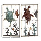 Set Of 2 Gold Metal Coastal Sea Life Wall Decor, , alternate image number null