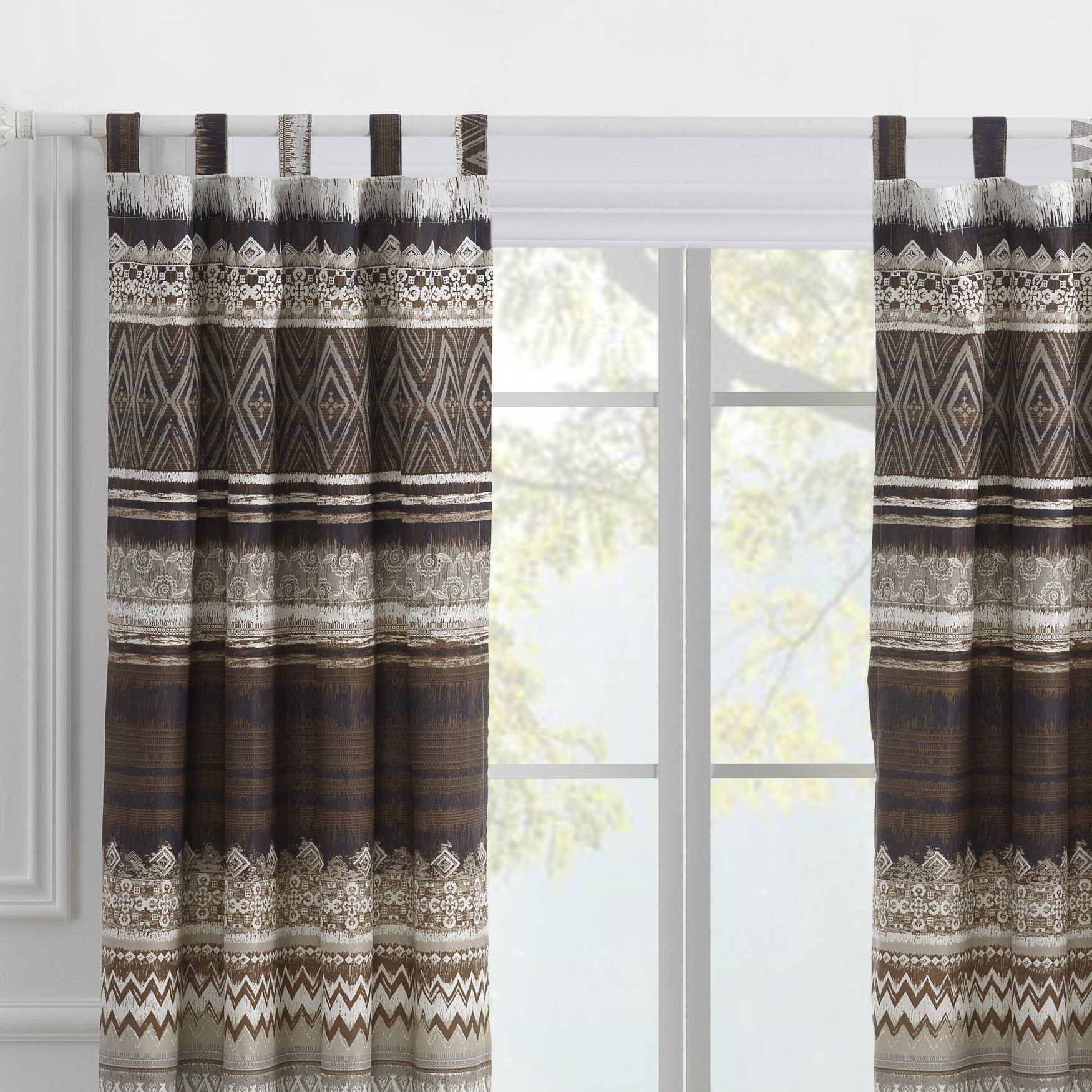 Southwest Latte Curtain Panel Pair, , alternate image number 2