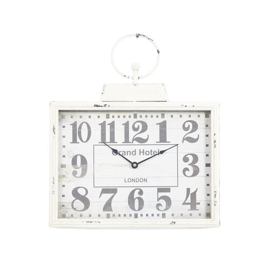 White Vintage Metal Wall Clock, WHITE, hi-res image number null