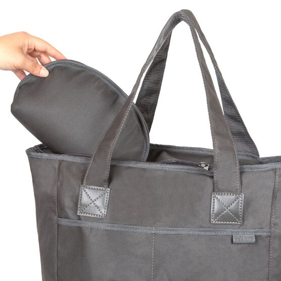 Wax Canvas Zip-Top Tote Bag, Charcoal, 50-Pound Capacity, , alternate image number null