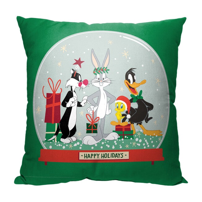 Wb Looney Tunes Silly Snowglobe Printed Throw Pillow, O, hi-res image number null