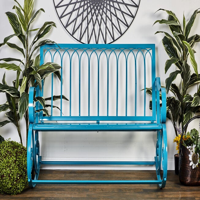 Turquoise Metal Eclectic Bench, , alternate image number 7