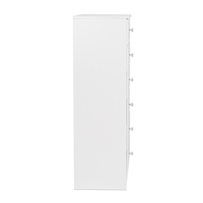 Astrid 6-Drawer Tall Chest with Acrylic Knobs, White, , alternate image number null