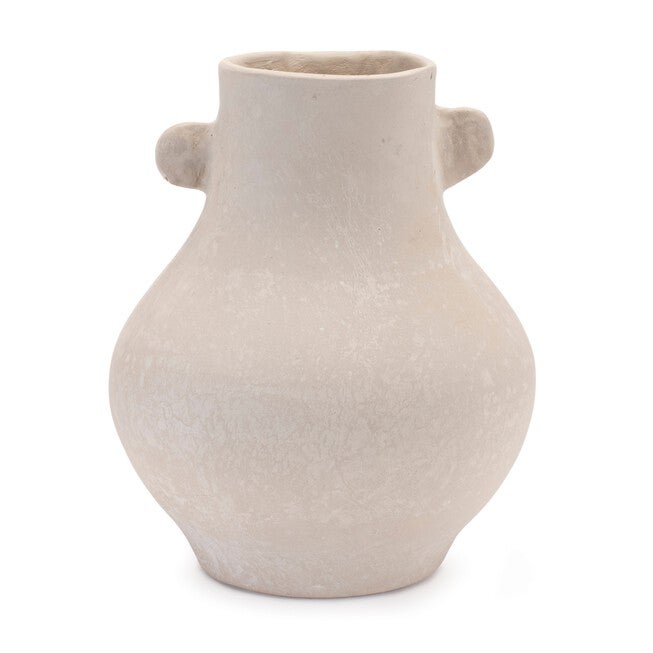 Recycled Paper Chalk Vase 9.75 inchesH, BEIGE, hi-res image number null