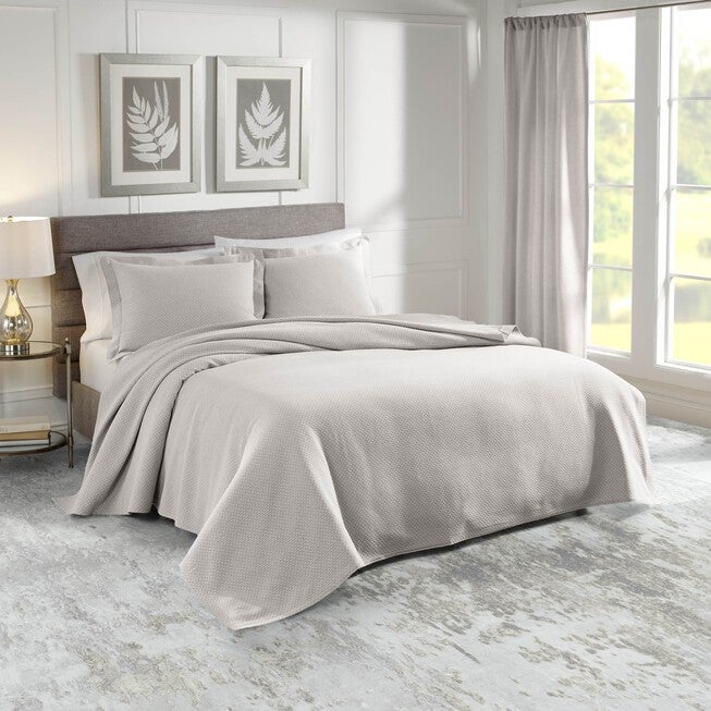 Sunset European Matelassé Coverlet Set, GRAY, hi-res image number 0