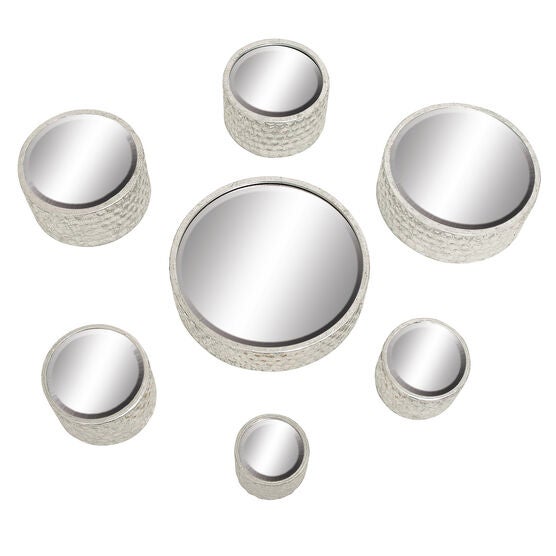 Cosmoliving By Cosmopolitan Set Of 7 Wall Mirror, SILVER, hi-res image number null