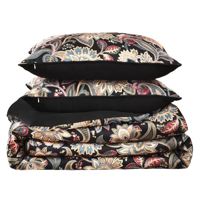 Calabria 3 Piece Comforter Set, BLACK, alternate image number null