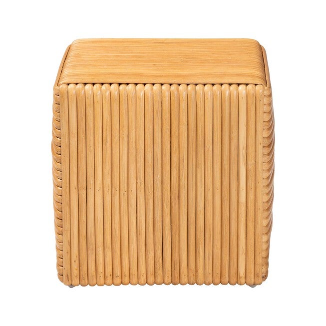 Karina Bohemian Light Honey Rattan Footstool, LIGHT, alternate image number 2