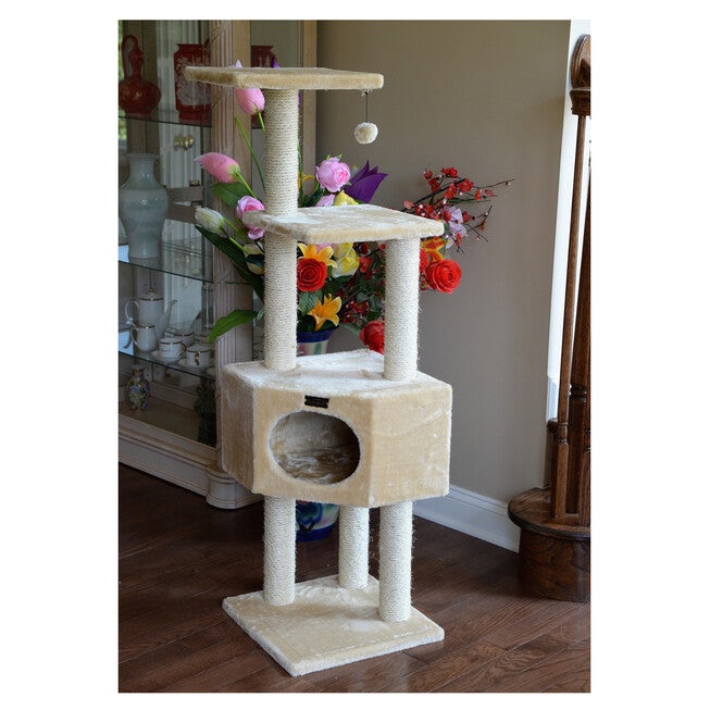 3 Tier Real Wood Cat Tree Scratch Furniture, , alternate image number null