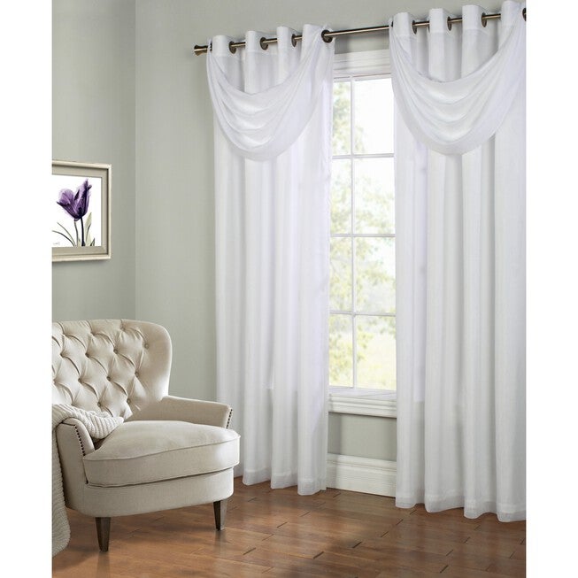 Rhapsody Lined Light Filtering Grommet Ascot Valance, , alternate image number 8