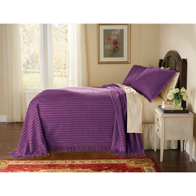 Vintage Purple Chenille Bedspread Vintage Full Bedspread 
