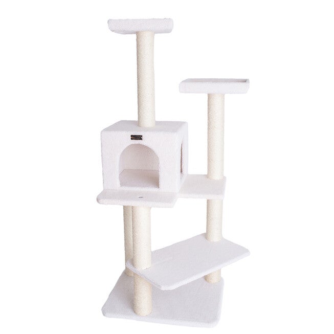 Real Wood 57 inches Fleece Covered Cat Tree Climber, , alternate image number null